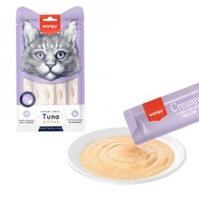 Wanpy 5x14 gr Krema Ton Balıklı ve Yengeçli Sıvı Kedi Ödülü