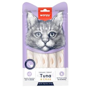 Wanpy 5x14 gr Ton Balıklı ve Yengeçli Sıvı Kedi Ödül Maması