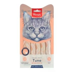 Wanpy 5X14 Gr Ton Ve Somon Balıklı Sıvı Kedi Ödül Maması