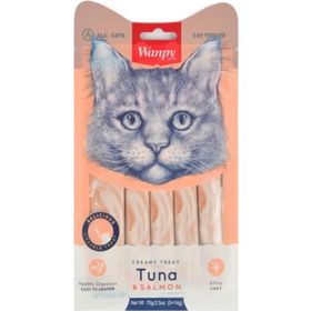 Wanpy 5x14 gr Ton ve Somon Balıklı Sıvı Kedi Ödülü