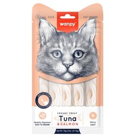 Wanpy 5x14 gr Ton ve Somon Balıklı Sıvı Kedi Ödülü