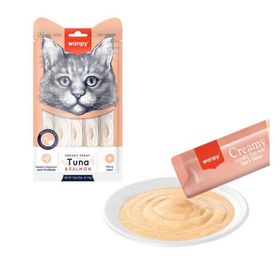 Wanpy 5x14 gr Ton ve Somon Balıklı Sıvı Kedi Ödülü