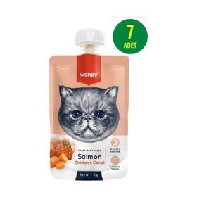 Wanpy 7x90 gr Somon & Tavuklu Ezme Kedi Ödül Maması