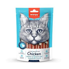Wanpy 80gr Oven Roasted Tavuklu Morina Balıklı Sandviç Kedi Ödül Maması