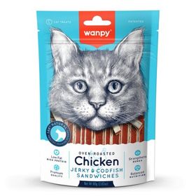 Wanpy 80gr Oven Roasted Tavuklu Morina Balıklı Sandviç Kedi Ödül Maması