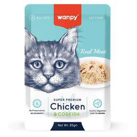 Wanpy 85 gr Tavuklu Morina Balıklı Yaş Kedi Maması