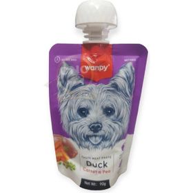 Wanpy 90 gr Taze Ördekli Havuçlu Bezelyeli Et Ezme Sıvı Köpek Maması