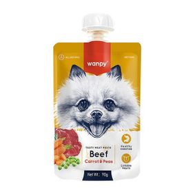Wanpy 90 gr Taze Sığır Etli ve Havuçlu Et Ezmesi Doğal Köpek Ödülü