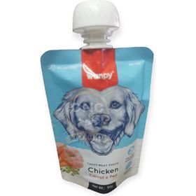 Wanpy 90 gr Taze Tavuklu Havuçlu Bezelyeli Et Ezme Sıvı Köpek Maması