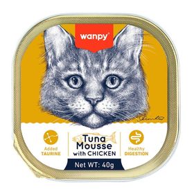 Wanpy Alutray Ezme Ton Balıklı Tavuklu 40 gr Kedi Konservesi