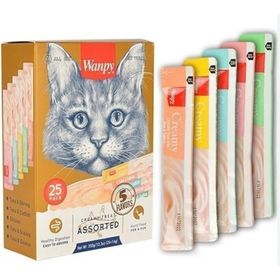 Wanpy Creamy Cat Treat Karışık Krema Sıvı 45x14 GR Kedi Ödül Maması