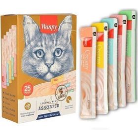 Wanpy Creamy Cat Treat Karışık Krema Sıvı 5x14 gr Kedi Ödül Maması