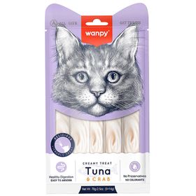 Wanpy Creamy Treat Ton Balıklı Yengeçli Likit Creamy 5x14 gr Kedi Ödülü