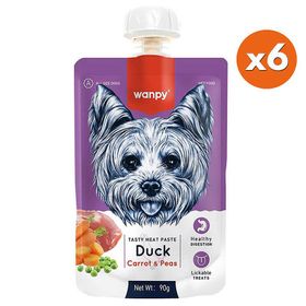 Wanpy Dog Tasty Meat Paste Taze Ördekli Etli Havuçlu 6x90 gr Köpek Et Ezmesi