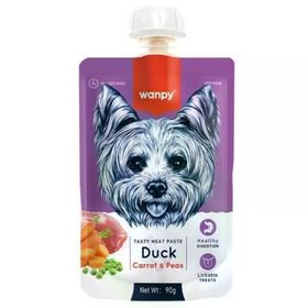 Wanpy Dog Tasty Meat Paste Taze Ördekli Etli Havuçlu 90 gr Köpek Et Ezmesi
