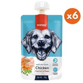 Wanpy Dog Tasty Meat Paste Taze Tavuk Etli Havuçlu 6x90 gr Köpek Et Ezmesi