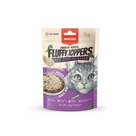 Wanpy Fluffy Topper Dondurularak Kurutulmuş Brüksel Ve Kara Lahanalı 30 gr Kedi Ödül Maması