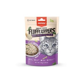 Wanpy Fluffy Topper Dondurularak Kurutulmuş Brüksel Ve Kara Lahanalı 30 gr Kedi Ödül Maması