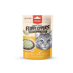 Wanpy Fluffy Topper Dondurularak Kurutulmuş Tavuklu ve Kedi Otlu 30 gr Kedi Ödül Maması