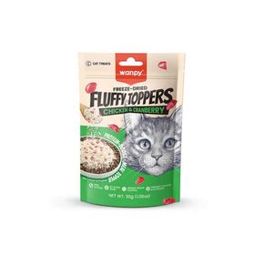 Wanpy Fluffy Topper Dondurularak Kurutulmuş Tavuklu Ve Kızılcıklı 30 gr Kedi Ödül Maması