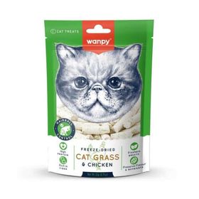 Wanpy Hairball Control Dondurularak Kurutulmuş Çim Ve Tavuklu 20 gr Kedi Ödülü