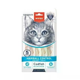 Wanpy Hairball Control Morina Balığı Tavuk 5x14 gr Kedi Ödülü