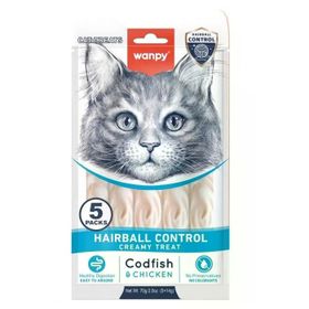 Wanpy Hairball Control Morina Balığı Tavuk 5x14 gr Kedi Ödülü