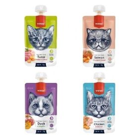 Wanpy Karışık Lezzetler Doğal Sıvı 4x90 gr Kedi Ödül Maması