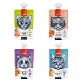 Wanpy Karışık Lezzetler Doğal Sıvı 4x90 gr Kedi Ödül Maması
