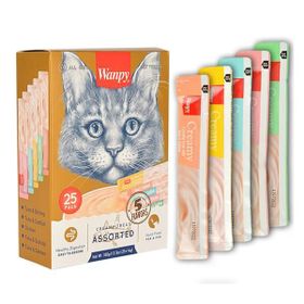 Wanpy Karışık Lezzetli 25x14 gr Sıvı Kedi Ödülü
