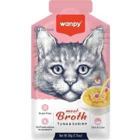 Wanpy Kediler İçin 12x50 GR Karidesli Ton Balığı Eti Çorbası