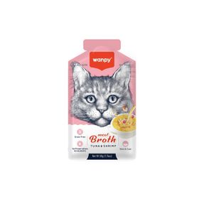 Wanpy Kediler İçin 12x50 GR Karidesli Ton Balığı Eti Çorbası