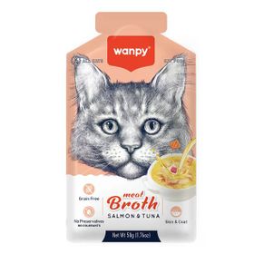 Wanpy Kediler İçin 50x12 GR Somon ve Ton Balığı Eti Çorbası