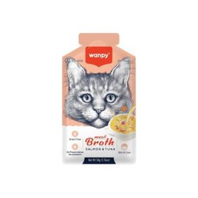 Wanpy Kediler İçin 50x12 GR Somon ve Ton Balığı Eti Çorbası