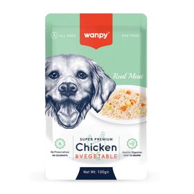 Wanpy Pouch Tavuk ve Sebzeli 100 gr Köpek Konservesi