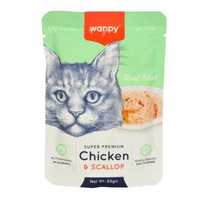 Wanpy Pouch Tavuklu Deniz Taraklı 12x85 gr Kedi Konservesi