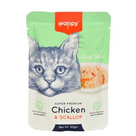 Wanpy Pouch Tavuklu Deniz Taraklı 85 gr Kedi Konservesi