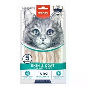 Wanpy Skin Coat Ton Balığı Somonlu 5x14 GR Kedi Ödülü