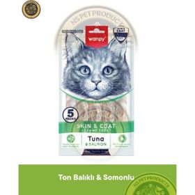 Wanpy Skin Coat Ton Balığı Somonlu 5x14 GR Kedi Ödülü