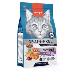 Wanpy Somon ve Ton Balıklı Tahılsız Kısırlaştırılmış 1.5 kg Kedi Maması