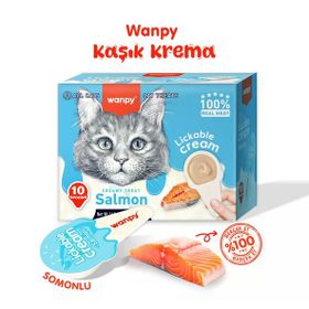 Wanpy Somonlu Kaşık Krema 10x16 gr Kedi Ödül Maması