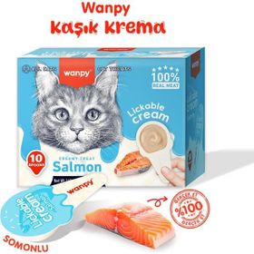 Wanpy Somonlu Kaşık Krema 10x16 gr Kedi Ödül Maması
