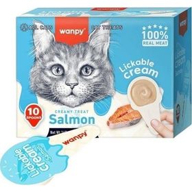 Wanpy Somonlu Kaşık Krema 10x16 gr Kedi Ödül Maması