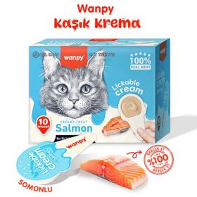 Wanpy Somonlu Kaşık Krema 10x16 gr Kedi Ödül Maması