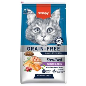 Wanpy Somonlu ve Ton Balıklı Tahılsız Kısırlaştırılmış 8 kg Kuru Kedi Maması