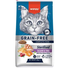 Wanpy Somonlu ve Ton Balıklı Tahılsız Kısırlaştırılmış 8 kg Kuru Kedi Maması