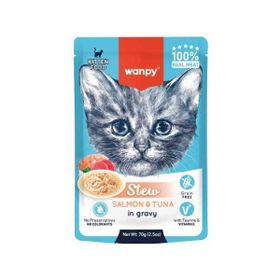 Wanpy Stew Pouch Somon Ton Balıklı 70 gr Yaş Yavru Kedi Maması