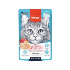 Wanpy Stew Pouch Ton Balık Karidesli 70 gr Yaş Kedi Maması