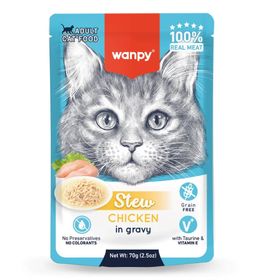 Wanpy Stew Sos İçinde Tavuklu 70 gr Yetişkin Kedi Konservesi
