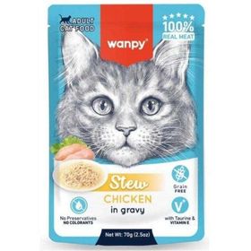 Wanpy Stew Sos İçinde Tavuklu 70 gr Yetişkin Kedi Konservesi